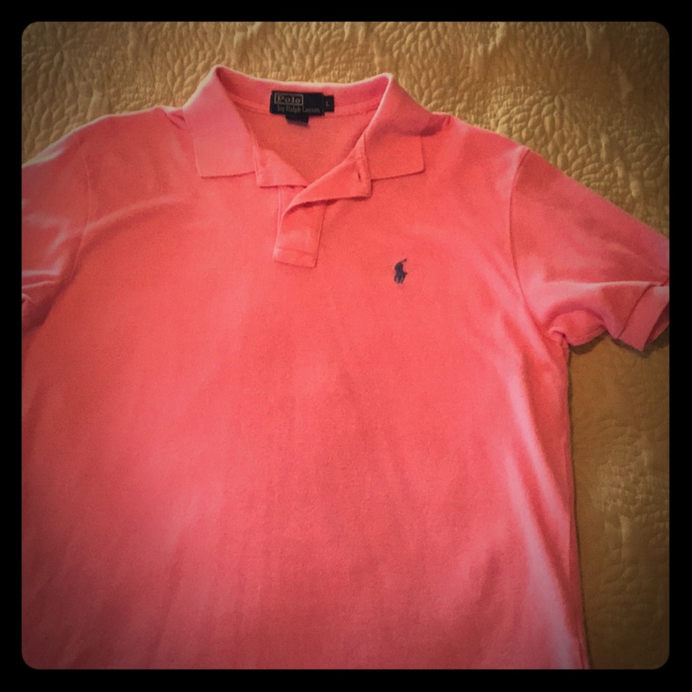 Men’s large short sleeve pink polo shirt